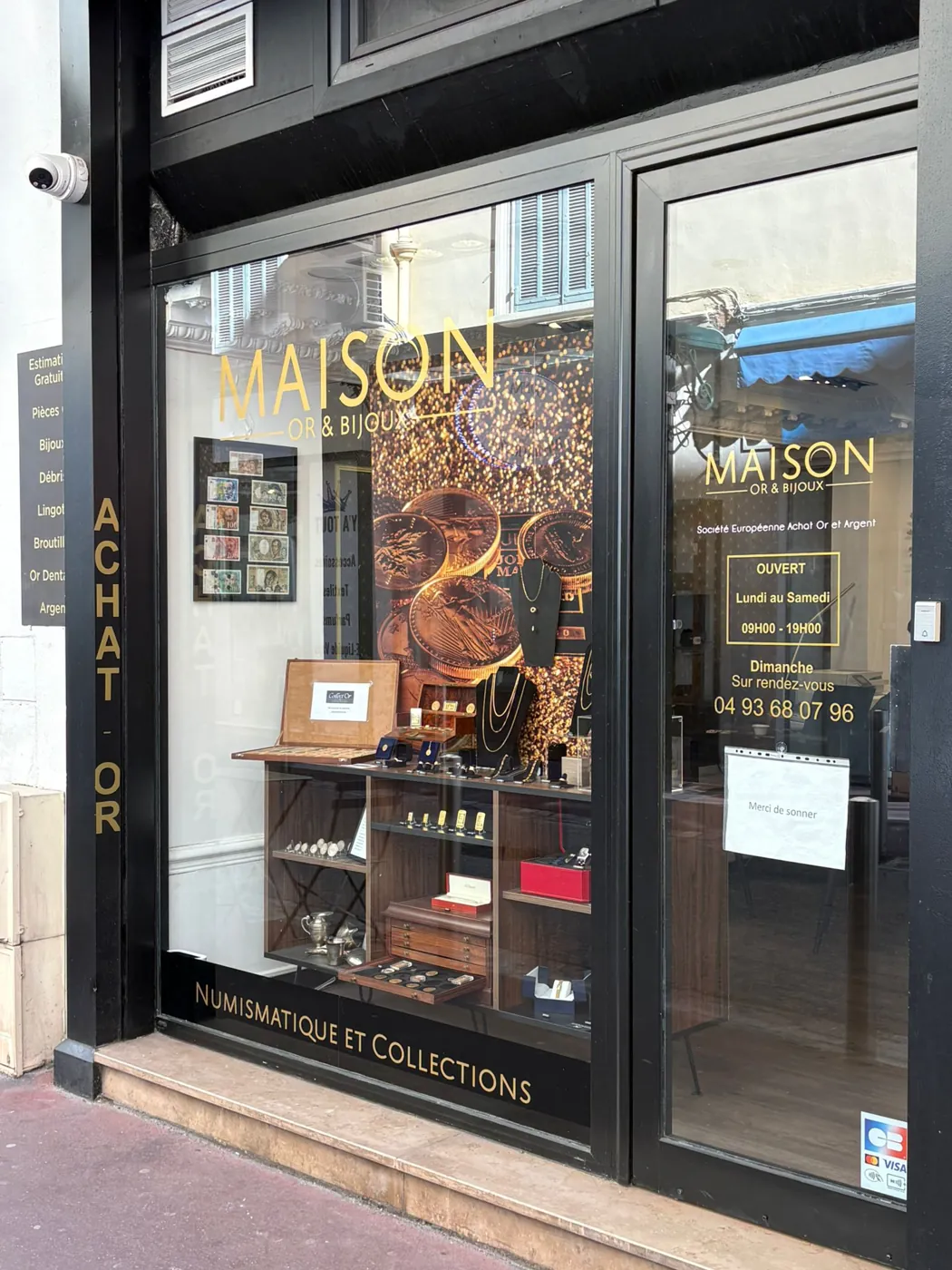 Vitrine de la boutique Maison Or & Bijoux